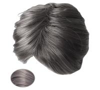 Perruques avec frange centrale pour homme en fibre synthétique aspect naturel couvre-cheveux tendance pour coiffure rapide perruques en fibre synthétique
