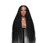 perruques avec une frange soignée pour les femmes 250 densité 13x6 vague profonde dentelle avant perruque cheveux humains pré plumés bouclés HD perruques transparentes ondulé frisé(32inches)