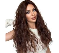 perruques avec une frange soignée pour les femmes Perruque for femme avec de longs cheveux bouclés, divisée en huit franges caractère et un couvre-tête naturel complet ondulé frisé