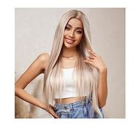 Perruques Blonde Lace Front Perruque Synthétique Longue Ligne Droite avec Highlight Perruque de Cheveux Naturels for Femmes Résistant À La Chaleur Cosplay Perruque Haute Densité Perruque