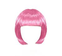 Perruques Bob Colorées Avec Frange Pour Femmes - Perruque Courte En Cheveux Synthétiques Fluo, Accessoire Cosplay Amusant Pour Halloween Ou Soirée Déguisée Années 80/90