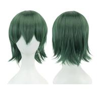Perruques BOB courtes de 12 pouces avec frange, perruque synthétique for femme, densité 120, 130 g(Dark Green)