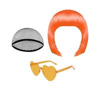Perruques Bob Courtes Pour Femmes - Accessoire De Tête Néon Pour Déguisement,Accessoires de Perruque pour Halloween,Pour Dames Et Filles Fêtes De Costume Conventions Comics Mascarade Spectacles Concer