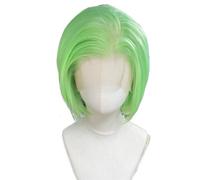 Perruques Bob Lace Front Wig synthétiques courtes for femmes, 13x4, vert néon, 8 pouces, densité 150