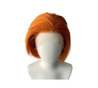 Perruques Bob orange roux 13x4 for femmes noires, perruques droites, densité 150, 8 pouces