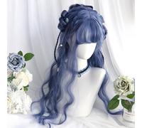 Perruques Bouclées Longues Vagues D'eau Pour Femmes Perruque Cosplay Lolita Harajuku Mignonne Avec Frange Bandeau Complet Boucles Moelleuses Naturelles Pour La Fête D'halloween