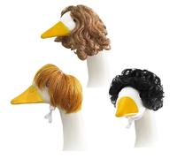 Perruques Canard Porche | Perruque Tressée de Statue de Canard pour Extérieur 3 Pièces | Coiffe Décorative Accessoire Capillaire pour Fêtes de Pâques Noël Mariage