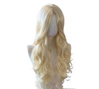Perruques Cheveux bouclés mi-longs avec grosses vagues, perruque et bandeau for femme Perruque dames(Gold)
