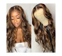 Perruques Cheveux Humains Avec Dentelle Frontale T Ondulées, Perruques Brésiliennes Remy Bouclées Femmes Noires Pré-épilées Ondulée De 8 À 34 Pouces Extensions de cheveux(32inches)