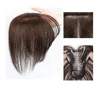 Perruques Cheveux Humains Bangs Wig Piece Full Real Human Hair Patch Fluffy Augmenter le volume des cheveux Fluffy Cover Cheveux gris Cheveux Humains Tressage De Cheveux(18-(7-9)25CM-brown)