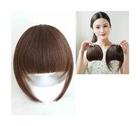 Perruques Cheveux Humains Faux Bangs Girls Real Hair Wig Piece Épaissie Bangs Qi Bangs Soft Hair Wig Piece Cheveux Humains Tressage De Cheveux(Light brown,B)