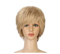 Perruques Cheveux Humains Perruque à la mode réaliste moelleuse dorée courte perruque bouclée haute température fibre chimique couverture de cheveux pleine tête Perruque Décorative Cosplay