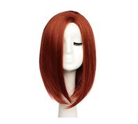 Perruques Cheveux Humains Perruque Wig Wigs Court droit, femmes rose rouge violet brun cosplay cheveux for une utilisation quotidienne Perruque Décorative Cosplay(B)
