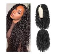 Perruques Cheveux Humains Perruques synthétiques bouclées longues de 12 à 30 pouces for femmes, perruque en Fiber de haute température avec raie en V Perruques pour femmes(16inches)