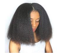 Perruques Cheveux Perruque Afro Crépus Bouclés Perruques Synthétiques Compatible avec Les Femmes Noires Fibre Résistant À La Chaleur avec Capuchon Perruques De Remplacement Perruque Noire Naturelle,No