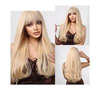 Perruques Cheveux Synthétiques Absents Rose Ombre Perruques Synthétiques pour Cosplay Perruques longues droites en couches avec frange pour femmes Perruques résistantes à la chaleur Perruque