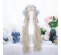 Perruques Cosplay Pour Femmes Longue Perruque Bouclée Ondulée Lolita Cheveux Synthétiques Résistants À La Chaleur Pour La Fête De Noël D'halloween (Grey)