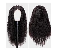 Perruques Couleur noire longue crépus bouclés avant de lacet perruques naturel pré-plumé délié résistant à la chaleur synthétique T partie perruques de dentelle for les femmes de la mode Perruque dame