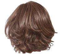 Perruques courtes 12 pouces de longues perruques de cheveux courts raides réaliste petite perruque bouclée avec frange fibre douce haute température pour les femmes usage quotidien, cosplay et fêt.