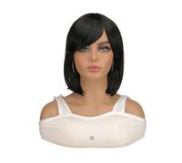 Perruques courtes Bob de 12 pouces for femmes, perruques synthétiques résistantes à la chaleur(Black)