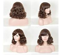 Perruques courtes bouclées Bob femmes marron perruques de cheveux naturels femme synthétique fibre résistante à la chaleur Cosplay perruque brun clair