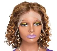 Perruques courtes bou s en cheveux humains, densité 180, sans colle, coupe au carré bou 30 cm, 33 x 10 cm, for femmes Hair Extensions Pièces Wigs