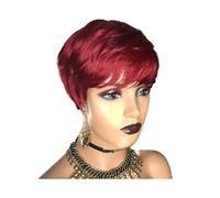 Perruques courtes coupe lutin cheveux humains for femmes perruque Bob sans colle avec frange(99 j)