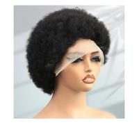 Perruques courtes de cheveux humains bouclés afro crépus coupe Pixie 13x4 dentelle for femmes perruque courte bou Pixie Remy 6 pouces couleur noire densité 180% Hair Extensions Pièces Wigs