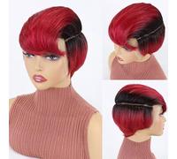 Perruques courtes droites coupe lutin HD Lace Front 6 pouces, perruque humaine droite courte Bob, perruque résistante à la chaleur, for une utilisation quotidienne de cosplay de fête for femmes.(Gradi