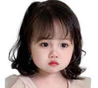 Perruques courtes synthétiques pour enfants, avec bang bouclé, lignes de cheveux naturelles, respirantes, pour fêtes, cosplay, événements, performances, accessoires de cheveux bouclés