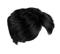 Perruques courtes synthétiques réalistes, pièce de cheveux séparée moyenne pour une coiffure rapide Aspect naturel Cheveux courts pour cosplay Cheveux courts hommes