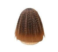 Perruques crépues lisses de 40 cm for femmes noires, densité 200, synthétiques, sans colle, style afro-yaki. Extensions de cheveux(T30)