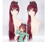 Perruques d'anime Puella Magi Madoka Magica.sakura Kyouko perruque Cosplay Costume vin rouge cheveux synthétiques avec pince à pince de 80 cm queue de cheval