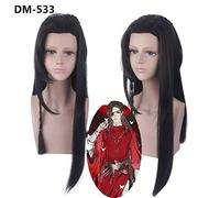 Perruques d'anime Tian Guan Ci Fu Xie Lian perruque de Cosplay noir longs cheveux synthétiques Cosplay Costume de fête perruque + casquette de perruque DM533 huacheng