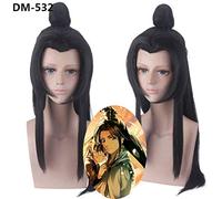 Perruques d'anime Tian Guan Ci Fu Xie Lian perruque de Cosplay noir longs cheveux synthétiques Cosplay Costume de fête perruque + casquette de perruque DM532 taiziyueshen