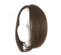 Perruques d'aspect naturel postiche courte en fibres synthétiques avec partie centrale respirante pour un usage quotidien et des occasions spéciales, postiche courte et lisse avec structure