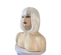 Perruques de cheveux Air Bangs Perruque courte et droite, tête complète, style de cheveux courts naturels