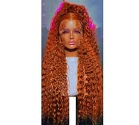 Perruques de cheveux humains avant de dentelle transparente bouclée de 30 pouces lâche vague profonde perruques frontales de dentelle colorée pour les femmes 13X4 perruque de dentelle 22 pouces #