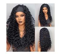 Perruques de cheveux humains Bandeau bouclé perruques synthétiques naturel noir longue femme bandeau perruque vague d'eau profonde bohème cheveux for les femmes noires faux cheveux Perruques pour femm