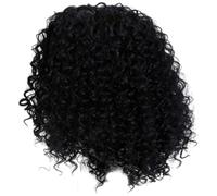 Perruques de cheveux humains bouclés courts 13, 8 pouces Perruques bouclées réalistes pour femmes noires Facile à utiliser courtes Facile d'entretien Perruque courte noire bouclée pour adulte