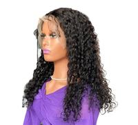 Perruques de cheveux humains bouclés en dentelle 13x4 for femmes noires, sans colle, couleur naturelle, densité 150 Extensions de cheveux(28 Inch)