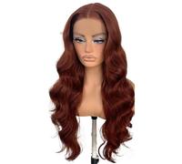 Perruques de cheveux humains brun rougeâtre pré-cueillies 200 densité vague de corps 13x4 HD perruque frontale en dentelle for les femmes Hair Extensions Pièces Wigs(28inch)