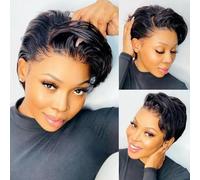 Perruques de cheveux humains coupe lutin blonde pour femmes brésiliennes sans colle 613 HD dentelle courte perruque de cheveux humains os droite pré-épilée perruque-T partie dentelle perruques-longu