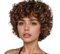 Perruques de cheveux humains courtes, idéales pour les femmes noires, perruque courte superposée avec frange, aspect naturel, fibre haute température, usage quotidien