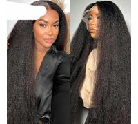 Perruques de cheveux humains crépus raides sans colle prêtes à porter 13x4/13x6 HD Lace Front Wigs 5x5 Lace Closure Wigs-13x4 Full HD Lace-36 pouces-180 Densité