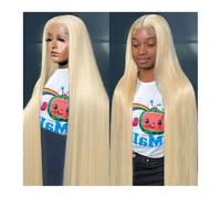 Perruques de cheveux humains en dentelle frontale transparente HD blonde 13x4 Remy 250 densité perruque frontale en dentelle droite for femmes Postiche Cheveux Femme(32inches)
