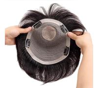 Perruques de cheveux humains pour hommes, toupet avec Clip de remplacement de cheveux en PU autour des postiches masculines pour la calvitie des hommes(Brush cut,18 * 20cm)