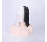 Perruques de cheveux Ombre courtes pour femmes perruque SIA droite Cosplay perruques de Bob blond noir avec frange synthétique faux cheveux B