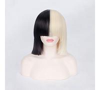 Perruques de cheveux Ombre courtes pour femmes perruque SIA droite Cosplay perruques de Bob blond noir avec frange synthétique faux cheveux A