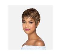 Perruques de cheveux Perruque courte brune, perruques de cheveux humains brun chocolat, courtes coupe Pixie avec frange(Highlight)